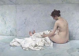 'Después del baño' (1892), Joaquín Sorolla. Óleo sobre lienzo, colección particular.