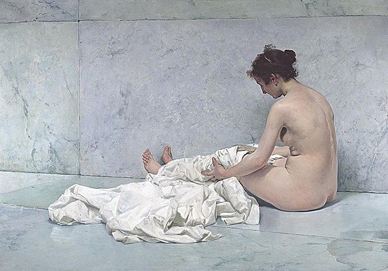 'Después del baño' (1892), Joaquín Sorolla. Óleo sobre lienzo, colección particular.