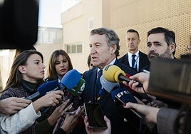 ALberto Núñez Feijóo, este jueves a su salida de un un acto en Toledo.