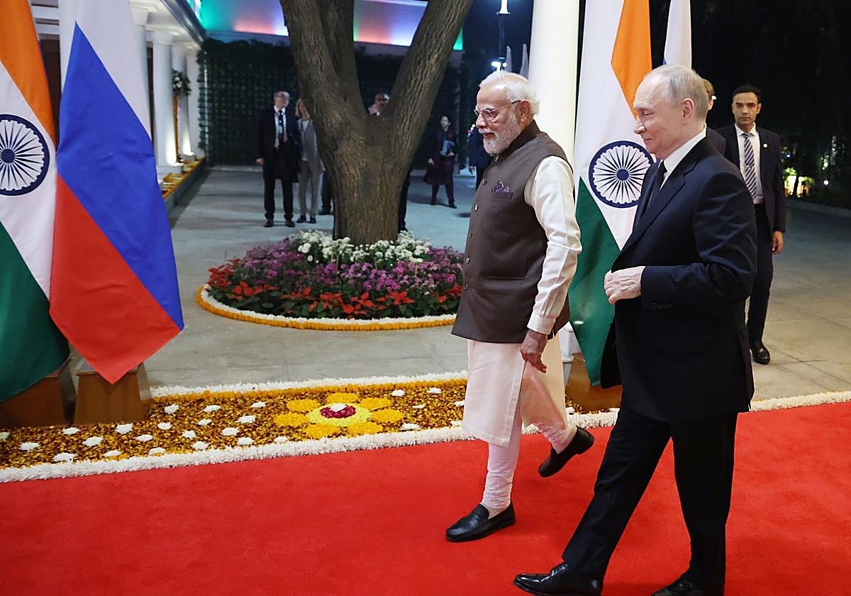 Modi y Putin, en Nueva Delhi.