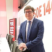 Salazar, en la sala donde el PSOE celebra las reuniones de su ejecutiva, en una imagen de 2020