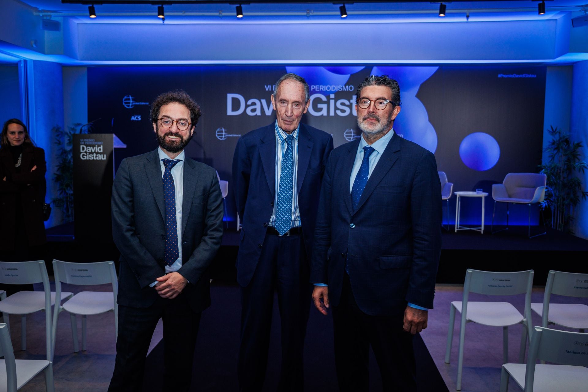 Joaquín Manso, Antonio García Ferrer (presidente de la Fundación ACS) y Julián Quirós
