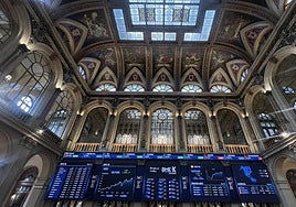 Interior de la Bolsa de Madrid.