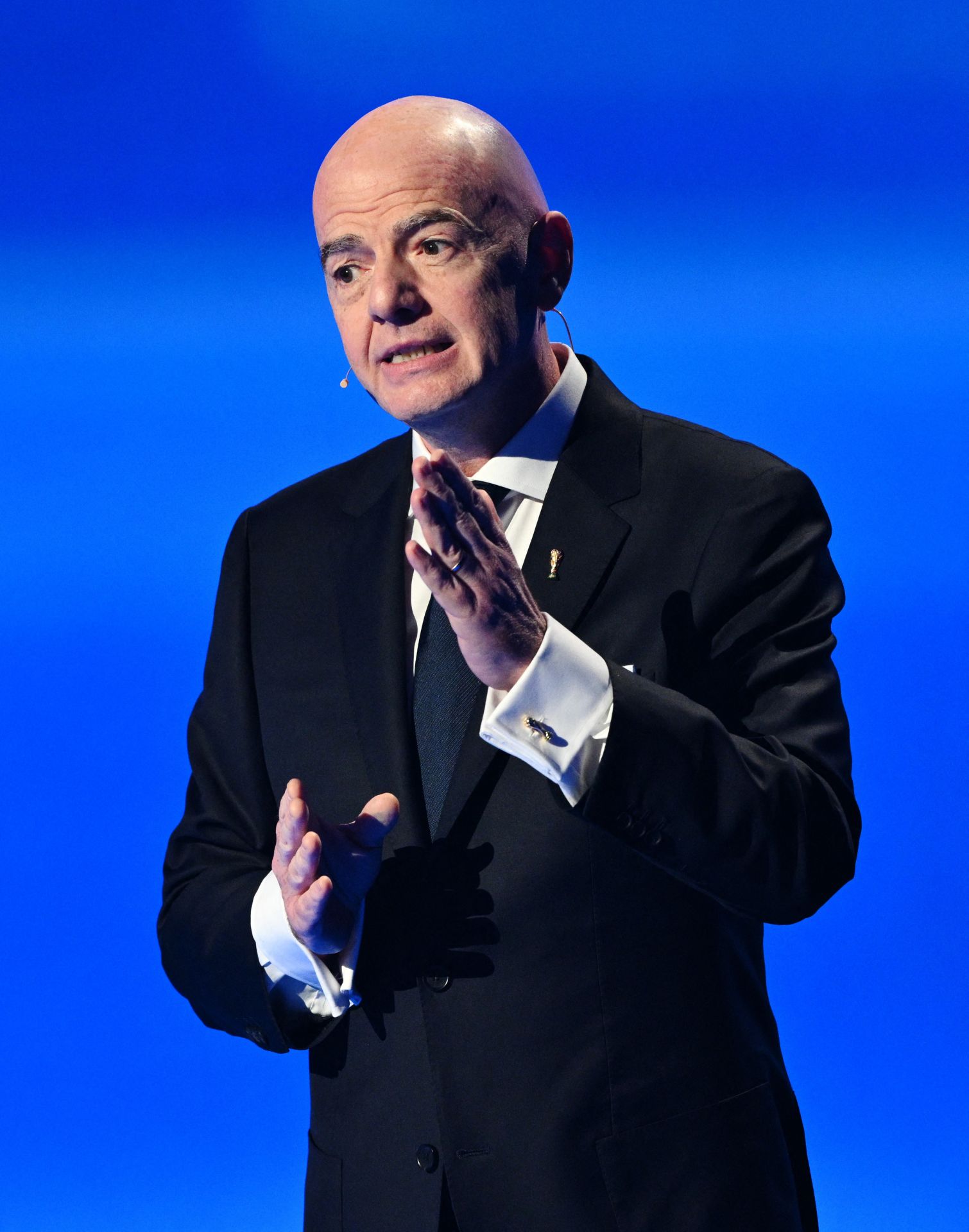El presidente de la FIFA, Gianni Infantino, durante la ceremonia.