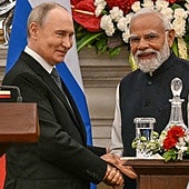 Vladímir Putin y Narendra Modi este viernes en Nueva Delhi.
