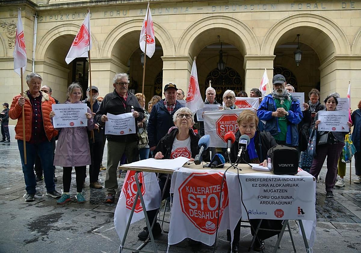 Protesta de Stop Desahucios, el pasado mayo.