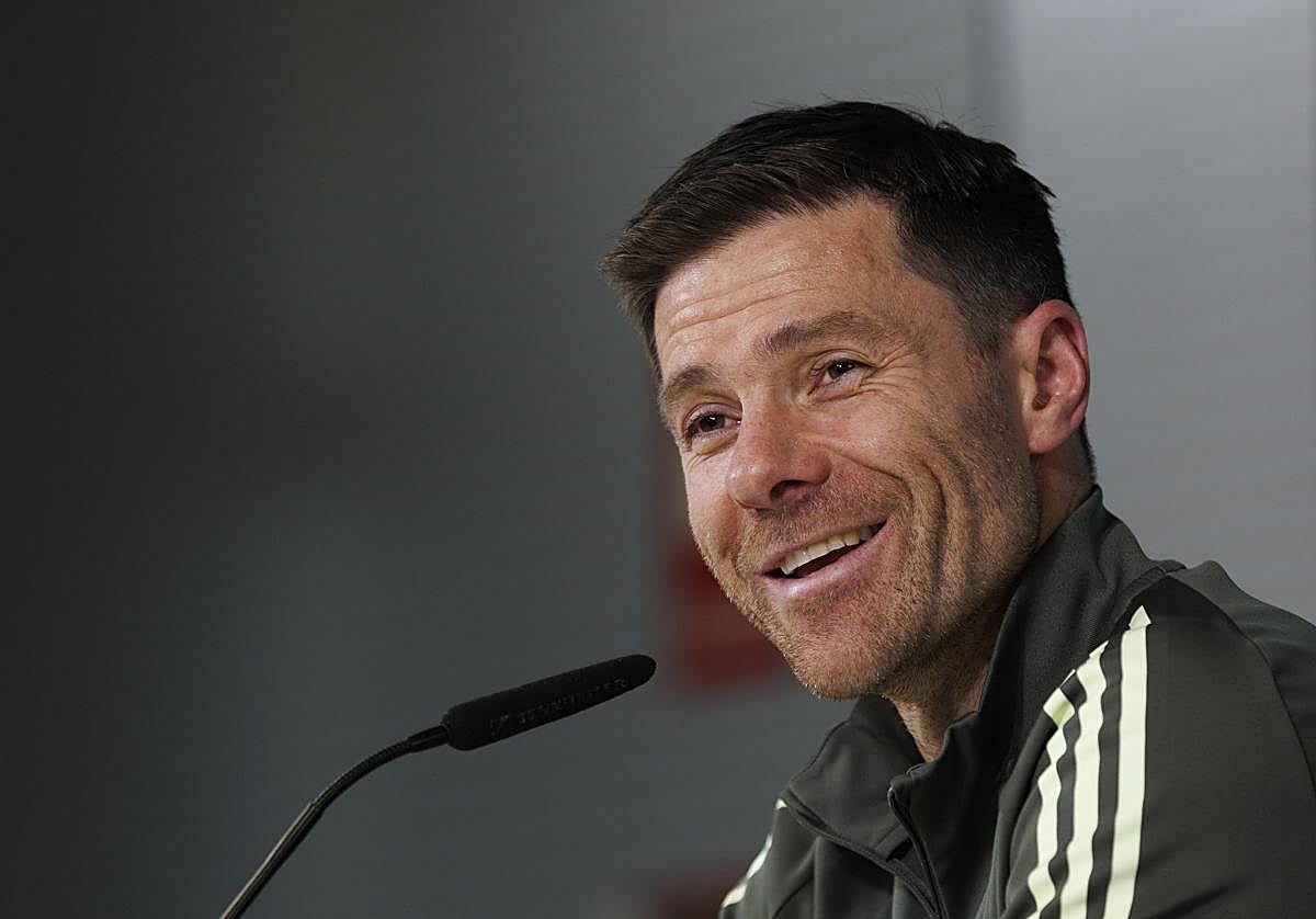 Xabi Alonso during his press conference ahead of the match against Celta.