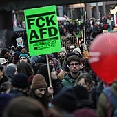 Una marcha contra AfD en la localidad alemana de Giessen.