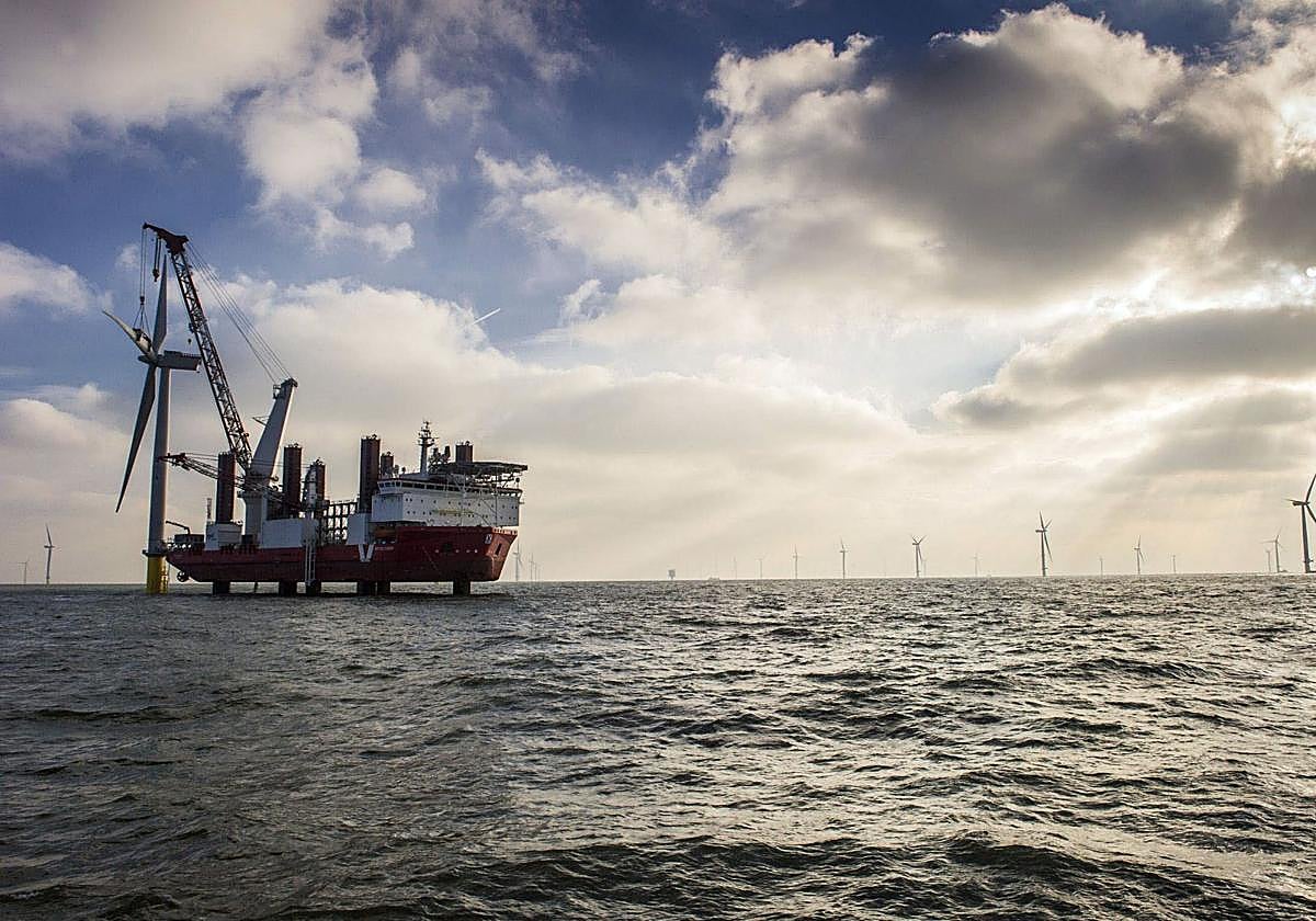 Parque eólico marino en el Mar del Norte