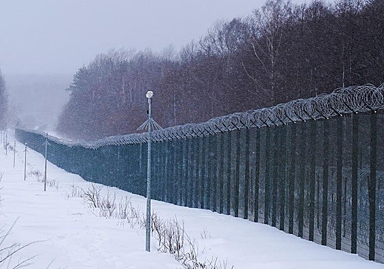 Imagen de la frontera que separa Lituania y Bielorrusia.