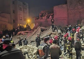 Lugar del colapso de los edificios.