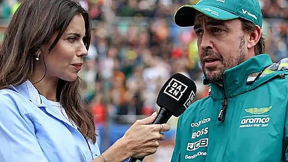 La periodista Melissa Jiménez entrevista a su pareja Fernando Alonso.