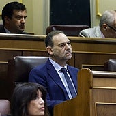 José Luis Ábalos en su escaño del Grupo Mixto