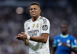 Kylian Mbapp&eacute; en un partido de la UEFA Champions League.