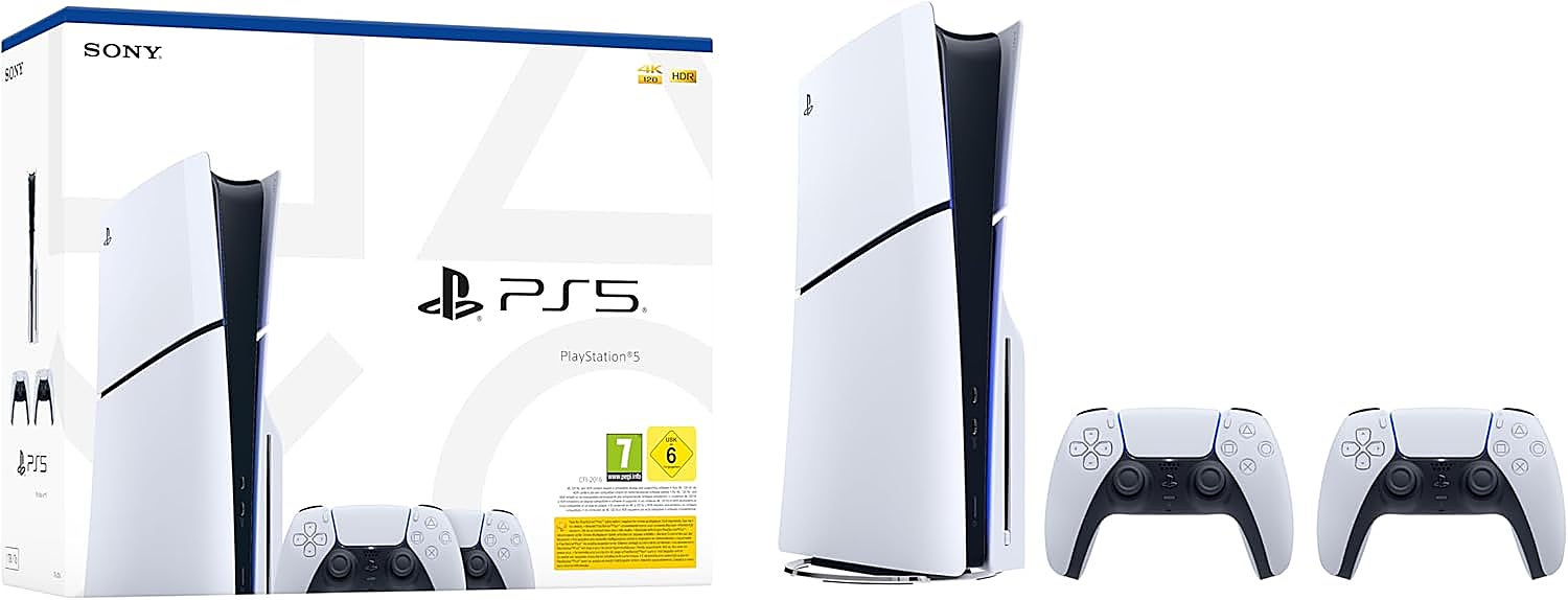 Experimenta la nueva generación de juego sin esperas con la consola digital Playstation 5 y dos mandos DualSense