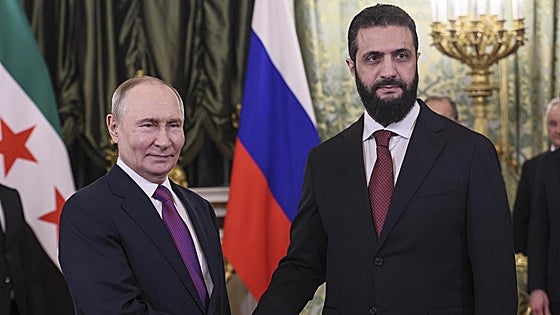 Putin felicita a Al Sharaa por sus «esfuerzos» para restablecer la integridad territorial de Siria