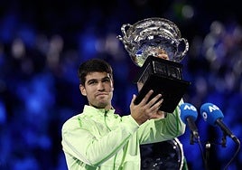 Open de Australia: La celebración de Carlos Alcaraz, en imágenes