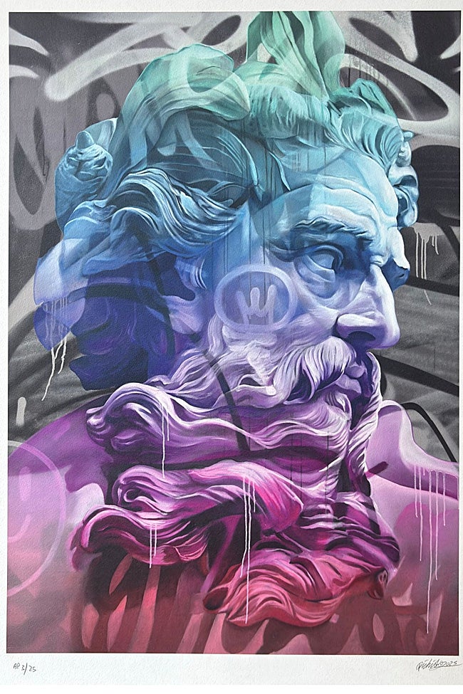 . 'Poseidon Chromata', (2025). Impresión offset digital de electrofotografía líquida (LEP) sobre papel Hahnemüle de 310 gramos.