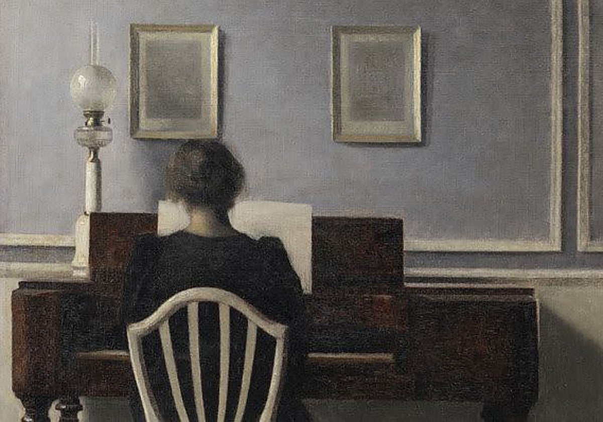 'Interior con mujer al piano, Strandgade 30'. (1901. Detalle). Colección privada.