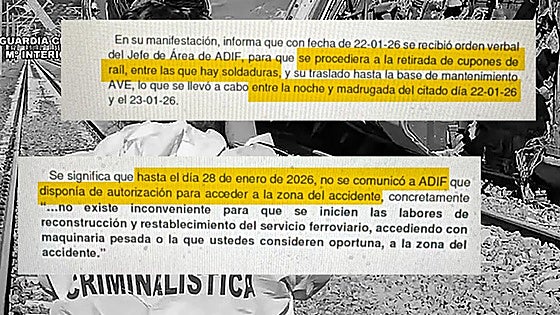 ADIF retiró pruebas del accidente de Adamuz sin autorización de la jueza y de madrugada