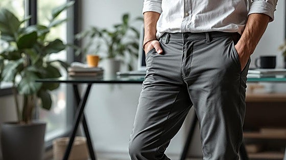 Estos pantalones chinos elásticos nunca pasa de moda porque combinan elegancia y confort