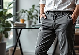 Estos pantalones chinos elásticos nunca pasa de moda porque combinan elegancia y confort