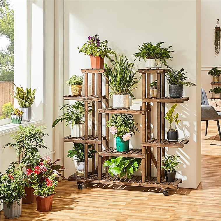 Dale a tus plantas el lugar que se merecen con estos soportes de bambú