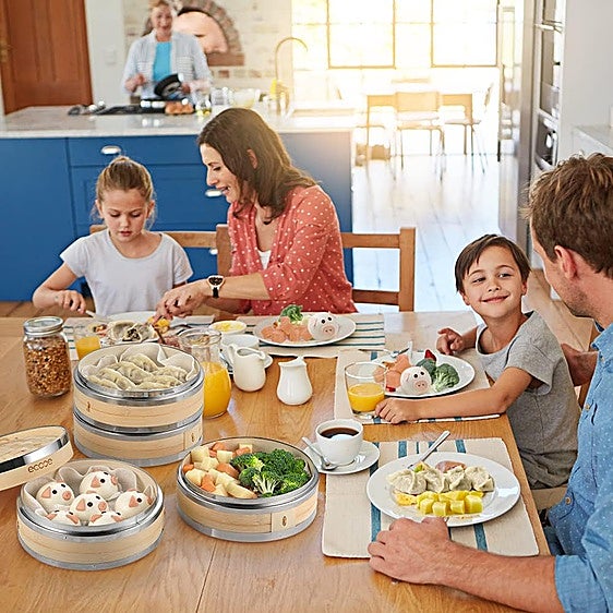 Prepara mucho más que Dim Sum con estas vaporeras de bambú de dos pisos
