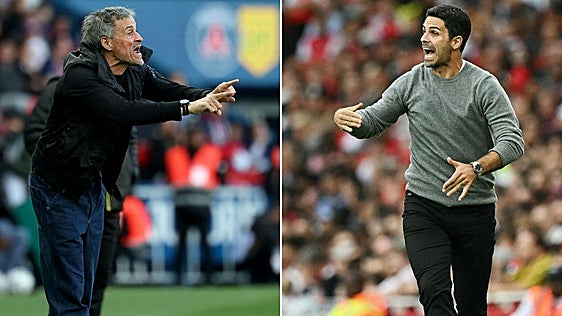 Luis Enrique defiende una corona que Arteta aspira a ceñirse por primera vez