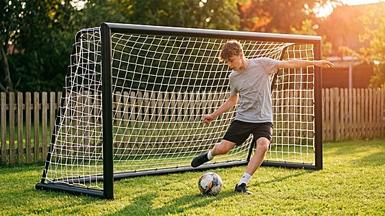 Estas porterías portátiles de Amazon son ideales para montar partidos en el jardín
