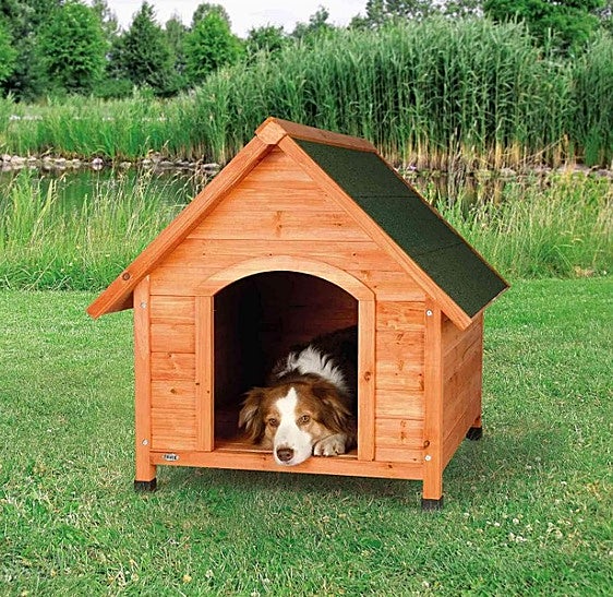 Con esta bonita y cómoda caseta de madera tu perro no querrá estar en otro sitio