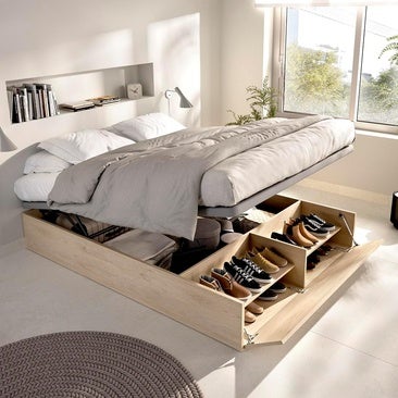 Te vas a enamorar de este canapé con zapatero integrado para ordenar y ganar espacio bajo la cama