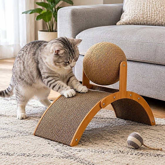 Si buscas rascadores de cartón reciclado para gatos, mira estos modelos