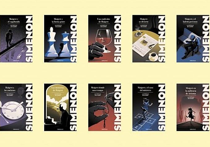 Algunos de los títulos de la Biblioteca Simenon.