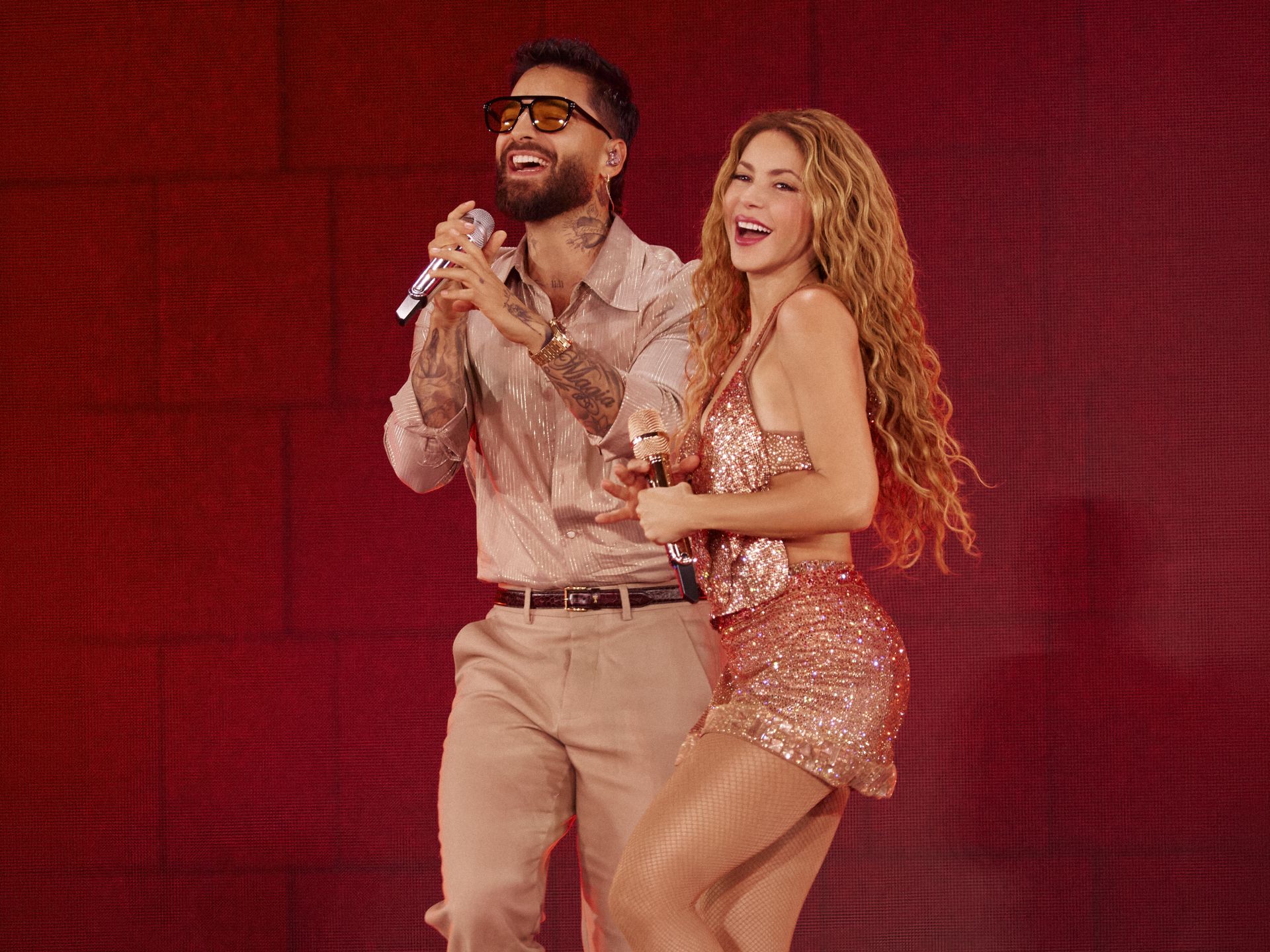 Maluma y Shakira, durante la residencia de la artista en Madrid.