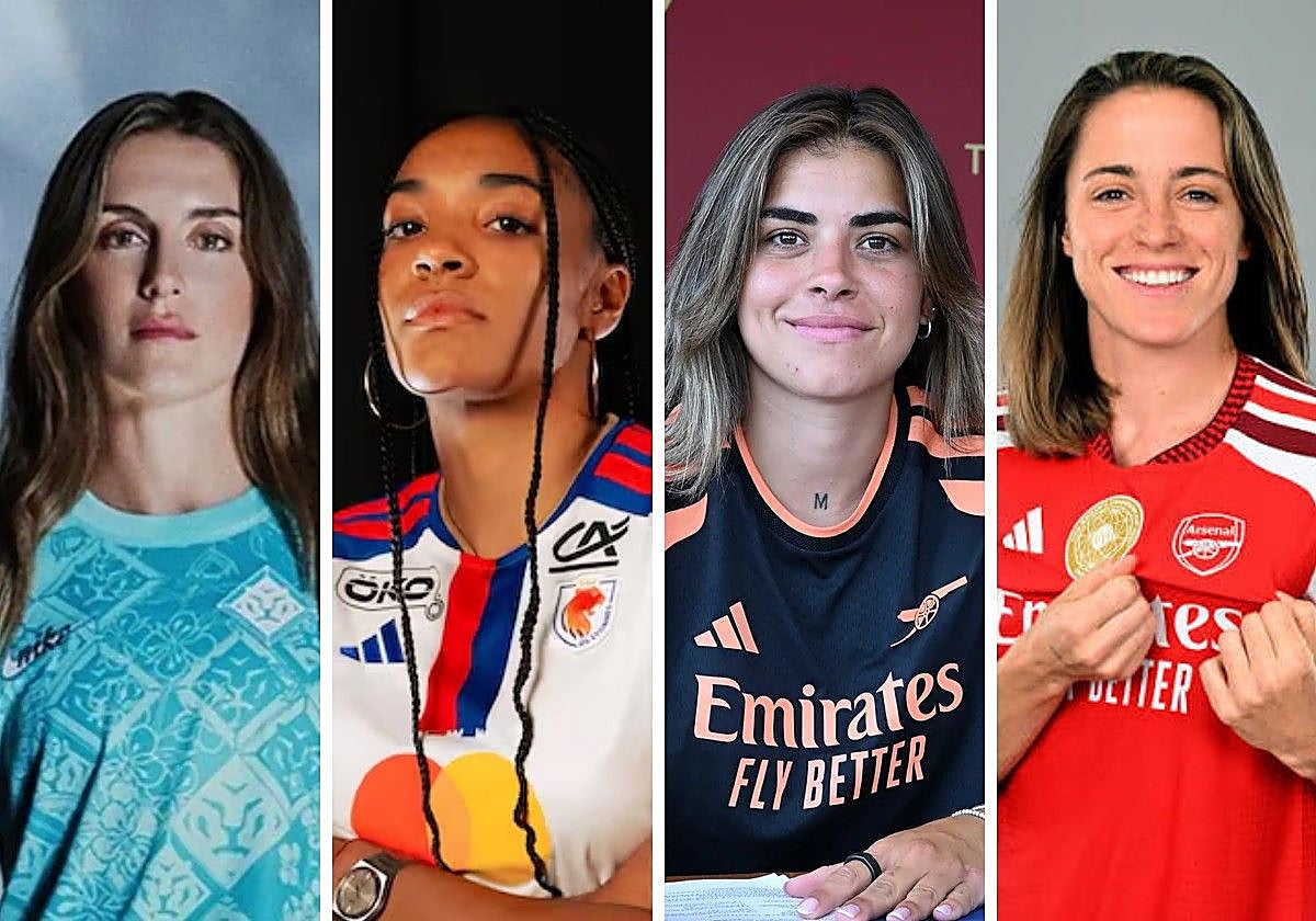Alexia Putellas, Salma Paralluelo, Misa Rodríguez y Ona Battle, con sus nuevos equipos.