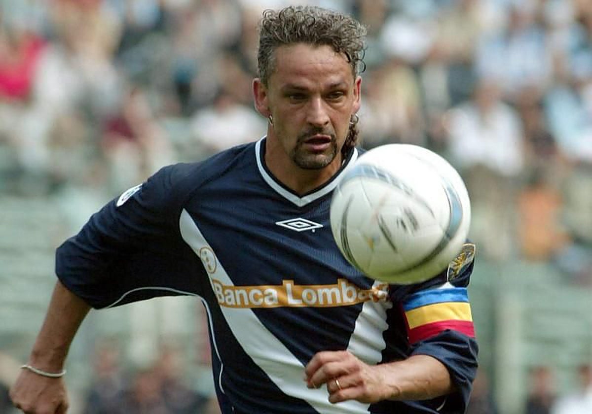 Roberto Baggio, la gran estrella que lució la cmaiseta del Brescia.
