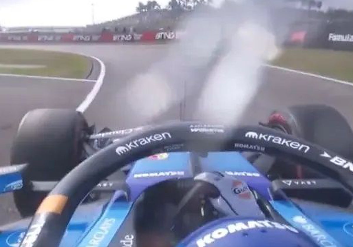 Carlos Sainz recibe una pedrada a más de 200 km/h en el GP de Baréin