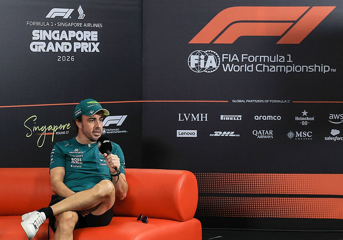 Fernando Alonso, durante la presentación del GP de Singapur.