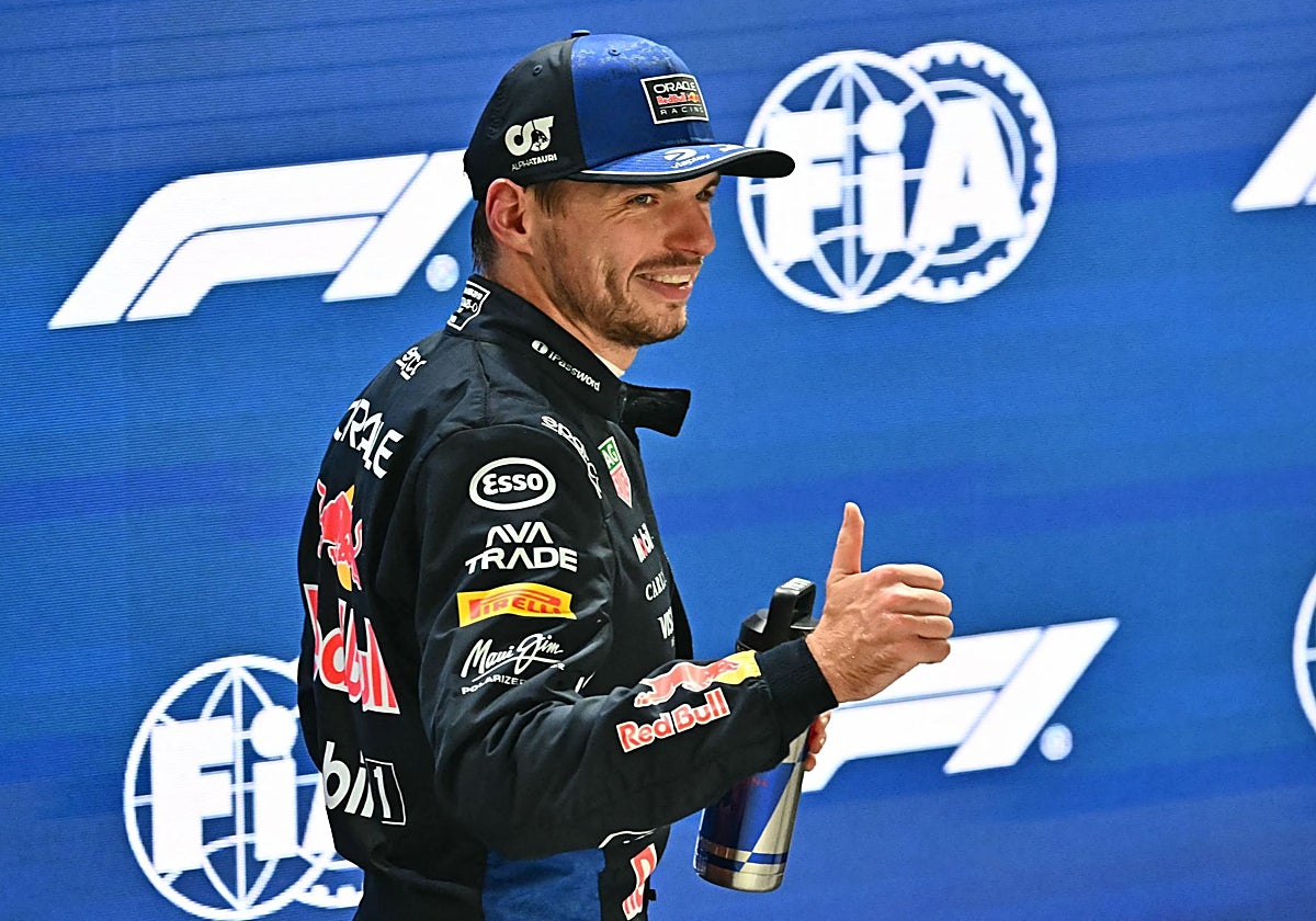 Verstappen, tras lograr la pole en Singapur.
