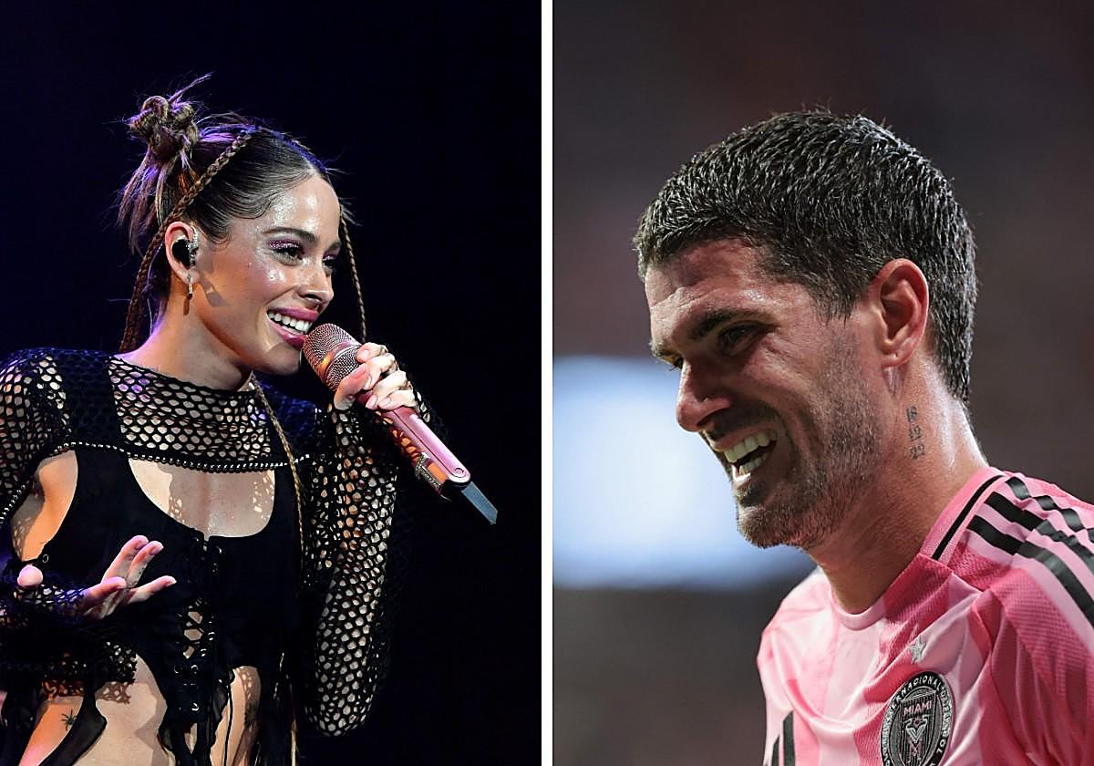 La cantante argentina Tini Stossel y el jugador de fútbol argentino Rodrigo de Paul