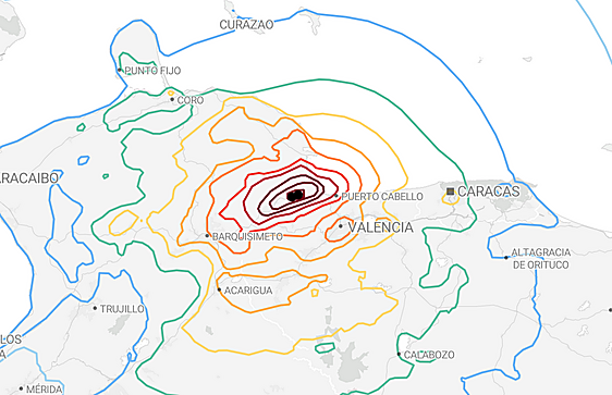 Mapas y gráficos del doble terremoto en Venezuela