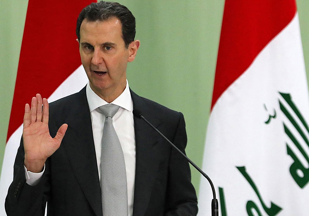Bashar al-Assad, en un acto político en 2023, un año antes de ser derrocado.