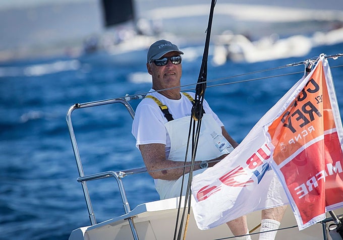 Harald de Noruega en las regatas de la Copa del Rey en Palma de Mallorca en 2019.