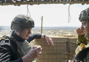 Netanyahu, en un emplazamiento militar israelí en Gaza.