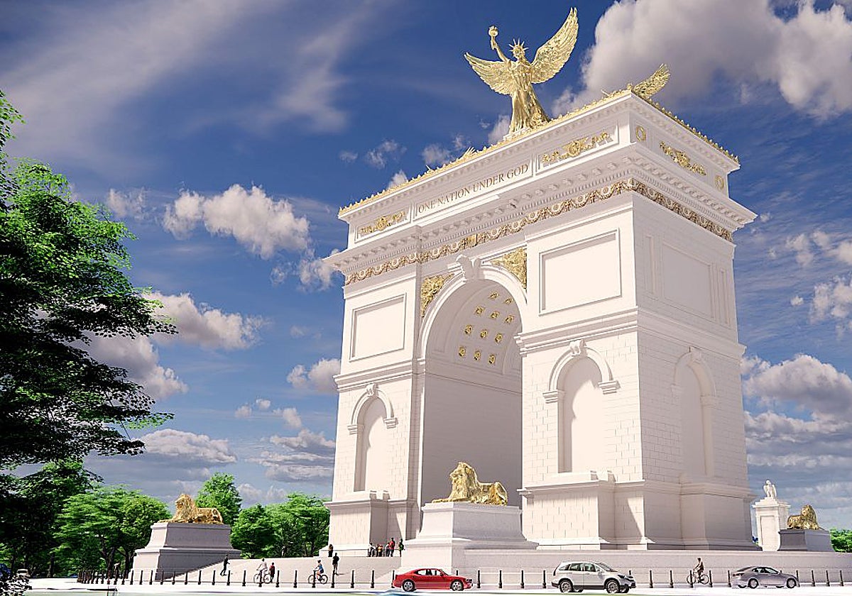 Trump quiere albergar una base militar en el futuro arco de triunfo de Washington