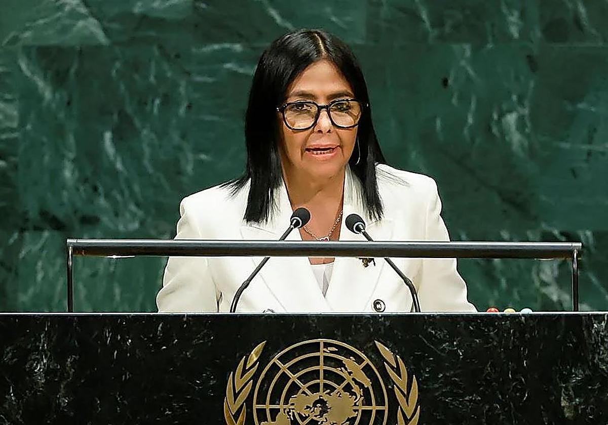 Delcy promete ante la ONU que habrá elecciones, pero que ella asumirá la transición política