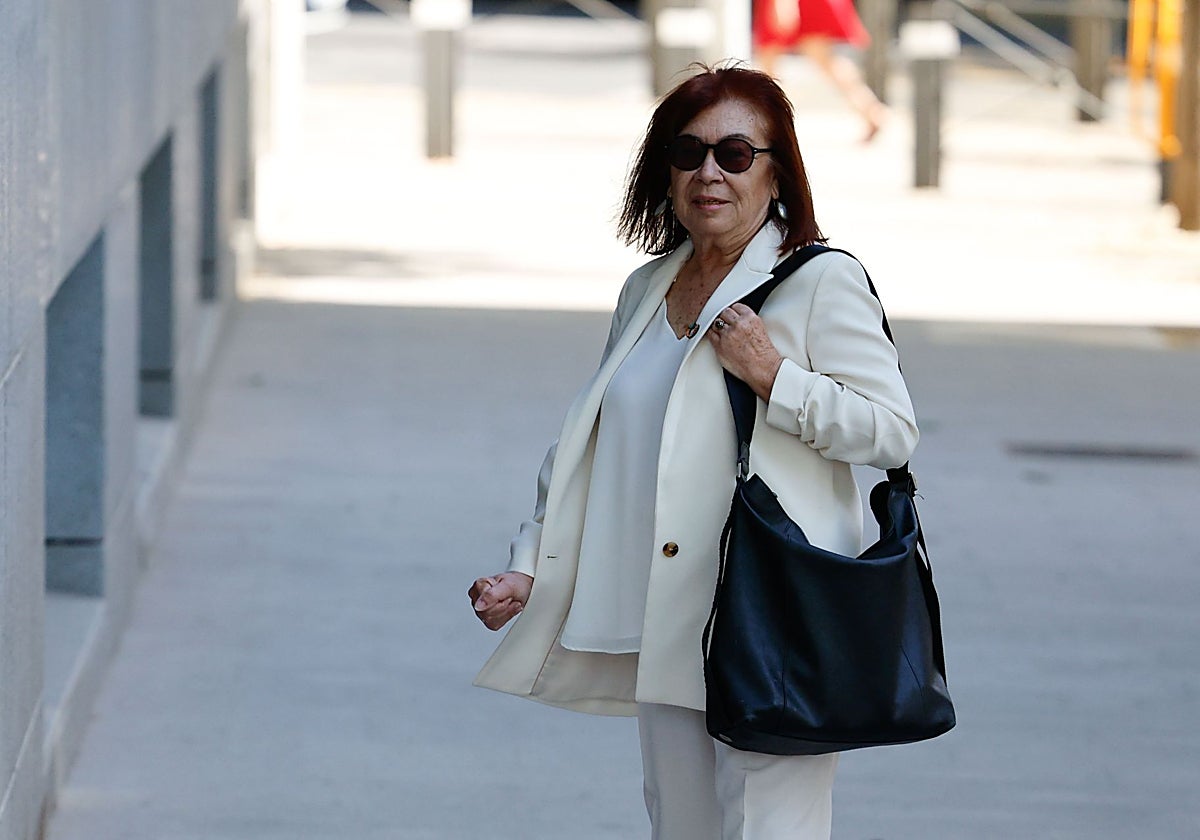 Cristina Narbona a su llegada este miércoles a declarar en la Audiencia Nacional