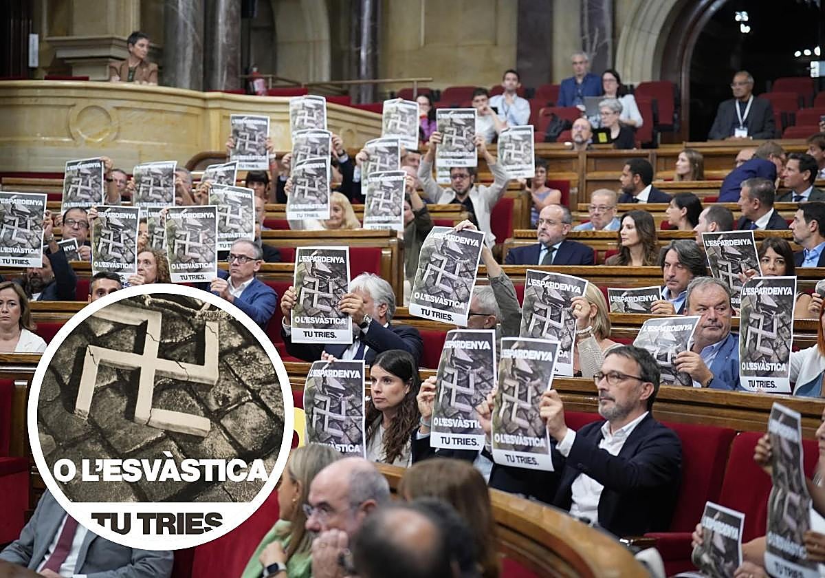 La esvástica nazi de Junts y ERC contra Orriols