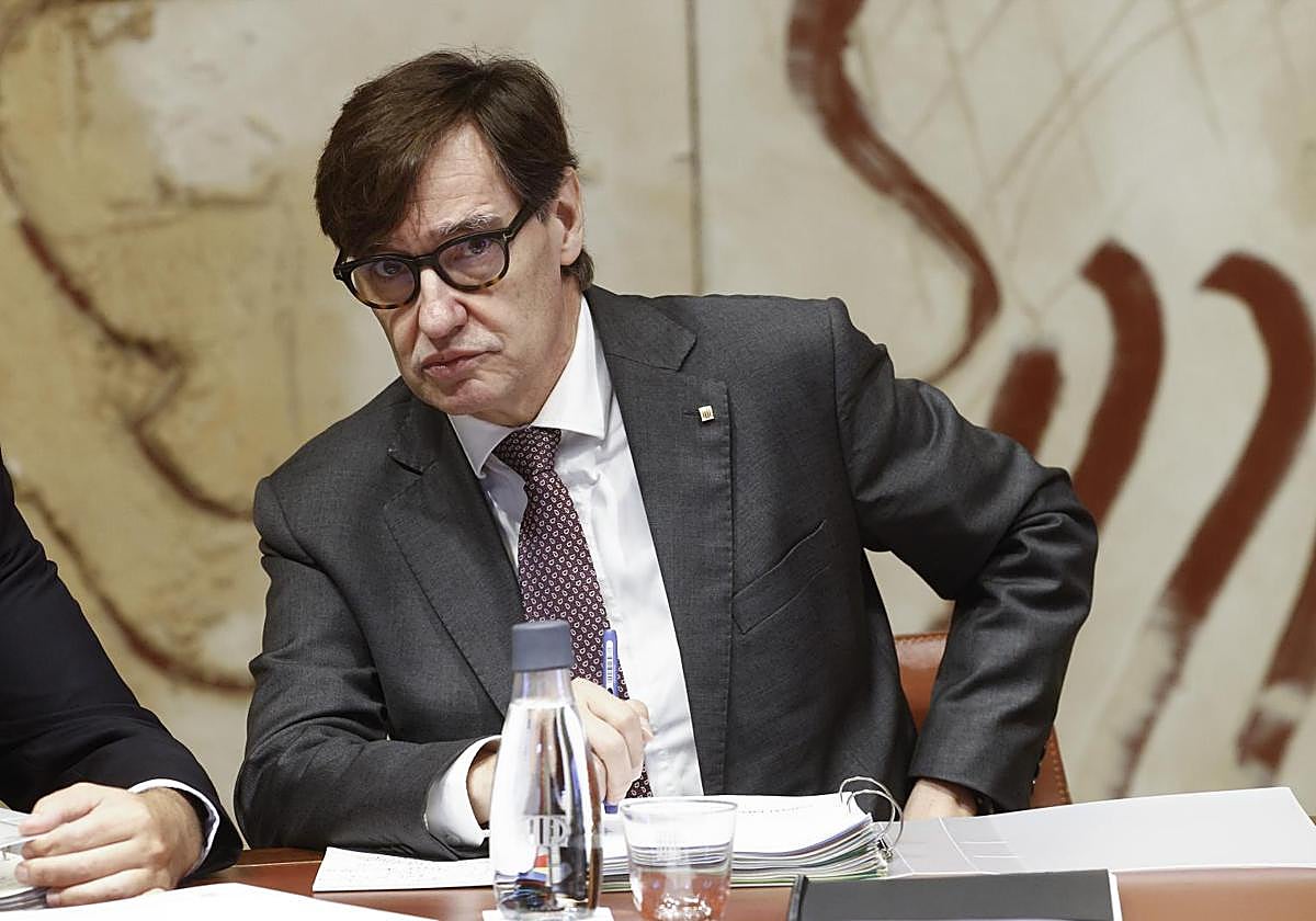 El presidente de la Generalitat de Cataluña, Salvador Illa, durante la reunión semanal de Govern.